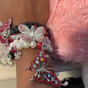 QueensNDollz Butterfly kisses charm bracelet